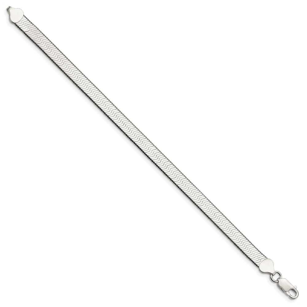 8 Inch Sterling Silver 7.3mm Magic Herringbone Chain Bracelet