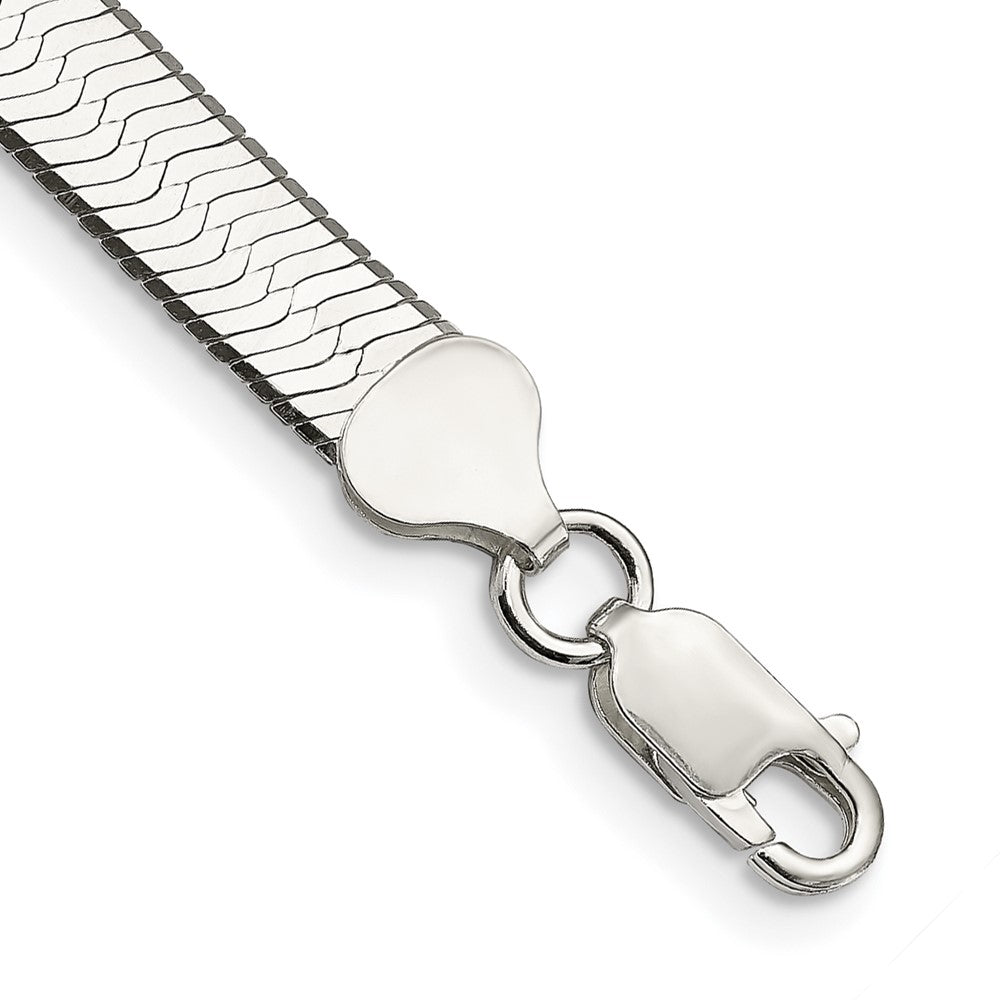 8 Inch Sterling Silver 7.3mm Magic Herringbone Chain Bracelet