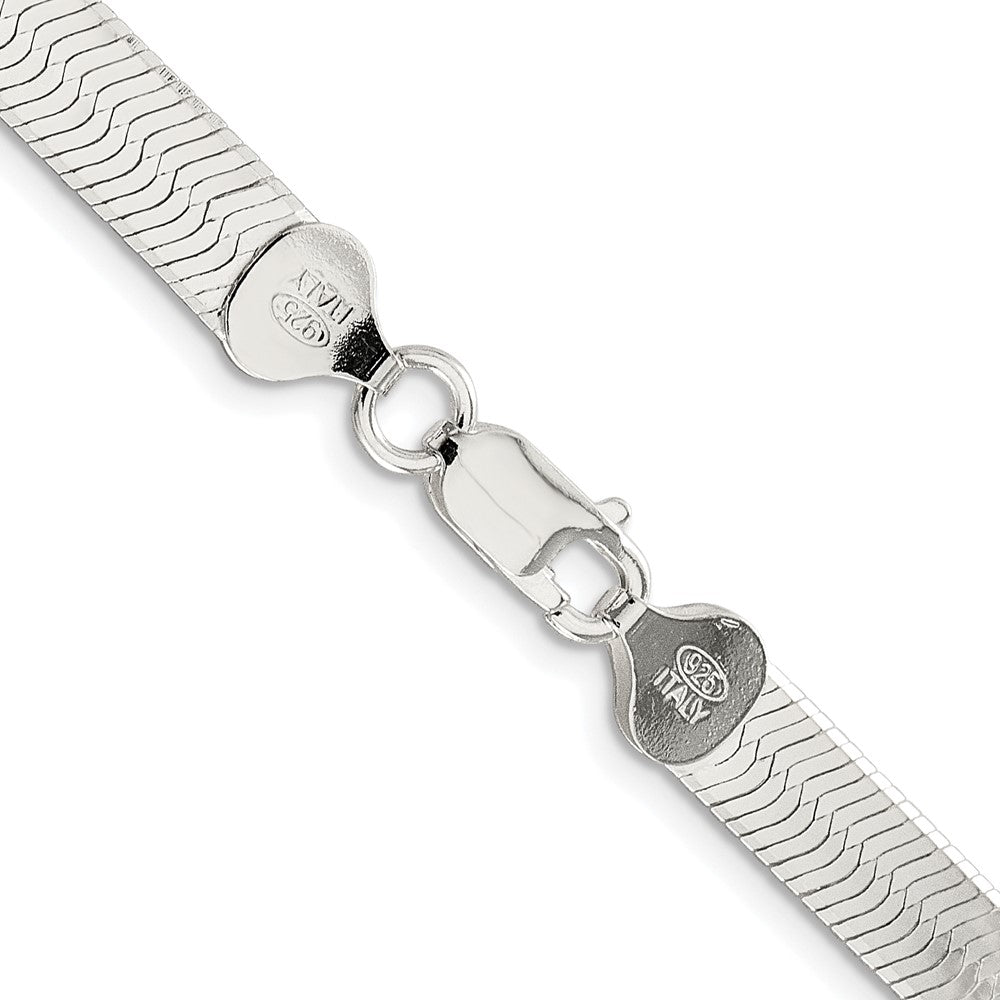 Sterling Silver Rhodium-Plated 7.3mm Magic Herringbone Chain