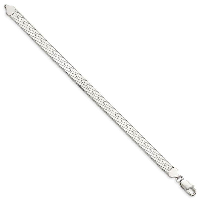 8 Inch Sterling Silver 8mm Magic Herringbone Chain Bracelet