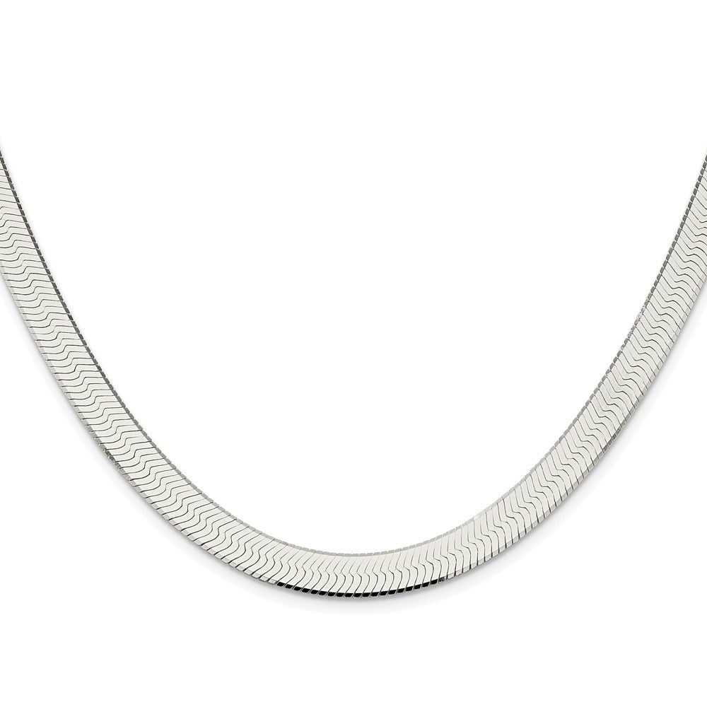 Sterling Silver Rhodium-Plated 8mm Magic Herringbone Chain
