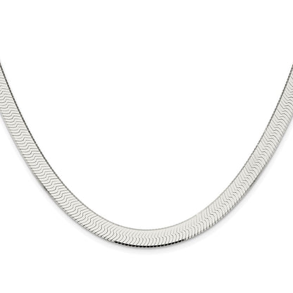Sterling Silver Rhodium-Plated 8mm Magic Herringbone Chain