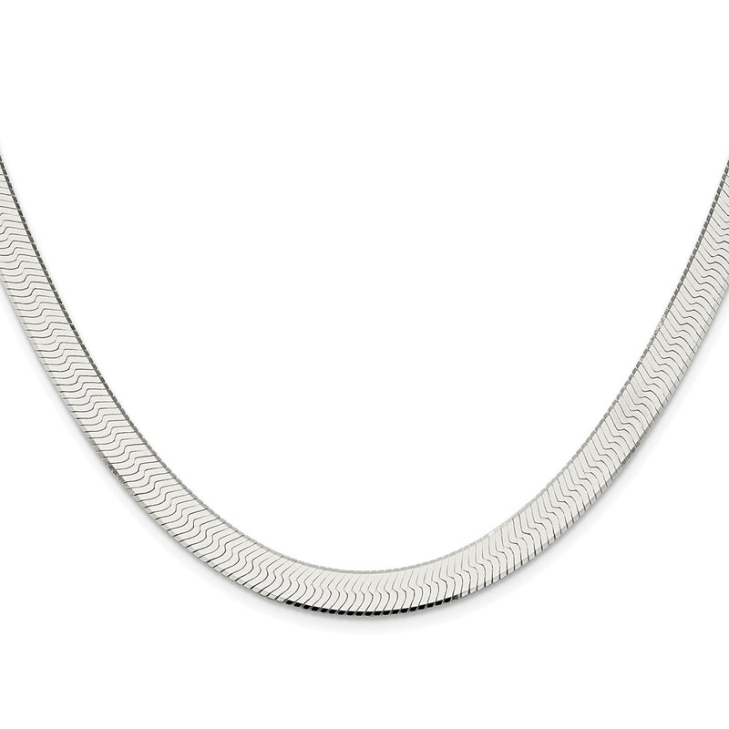 Sterling Silver Rhodium-Plated 8mm Magic Herringbone Chain