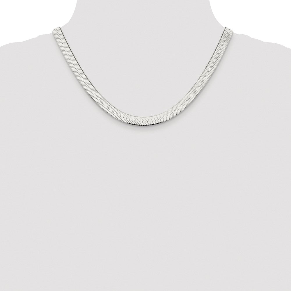 Sterling Silver Rhodium-Plated 8mm Magic Herringbone Chain