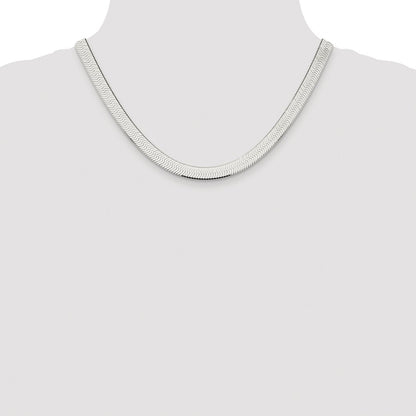 Sterling Silver Rhodium-Plated 8mm Magic Herringbone Chain