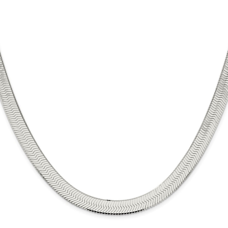 18 Inch Sterling Silver 8.75mm Magic Herringbone Chain Necklace