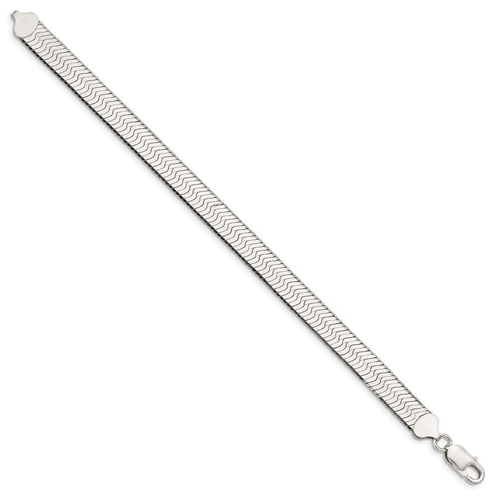 8 Inch Sterling Silver 8.75mm Magic Herringbone Chain Bracelet
