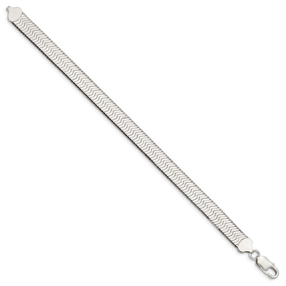8 Inch Sterling Silver 8.75mm Magic Herringbone Chain Bracelet