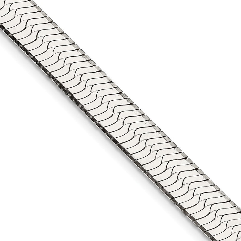 18 Inch Sterling Silver 8.75mm Magic Herringbone Chain Necklace