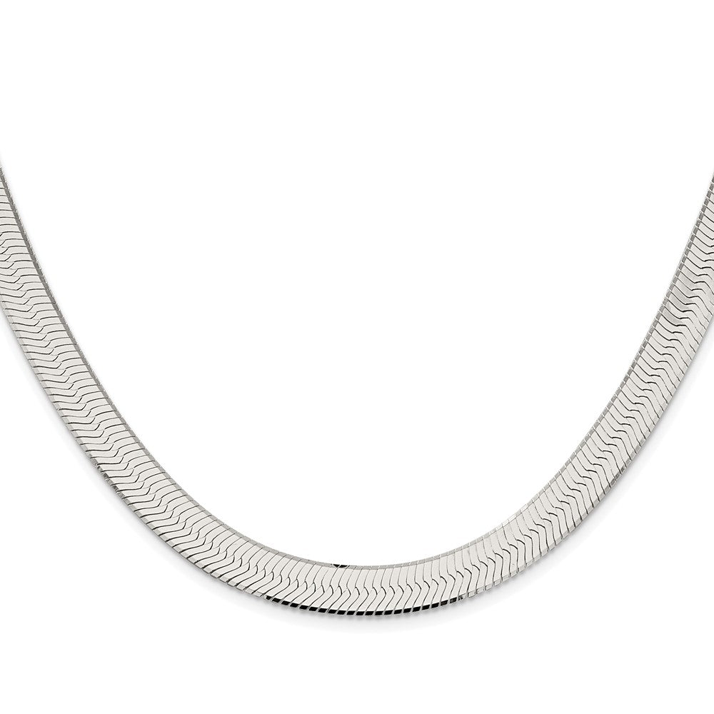 Sterling Silver Rhodium-Plated 8.75mm Magic Herringbone Chain