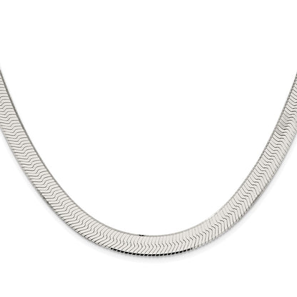 Sterling Silver Rhodium-Plated 8.75mm Magic Herringbone Chain