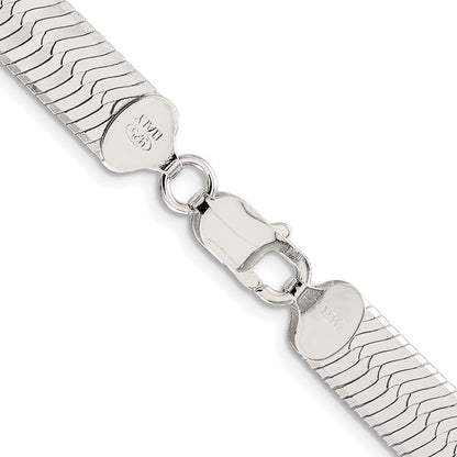 Sterling Silver Rhodium-Plated 8.75mm Magic Herringbone Chain