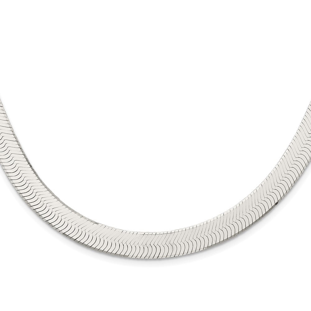 24 Inch Sterling Silver 10.5mm Magic Herringbone Chain Necklace