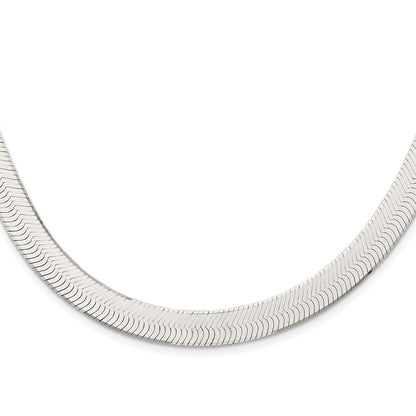 24 Inch Sterling Silver 10.5mm Magic Herringbone Chain Necklace