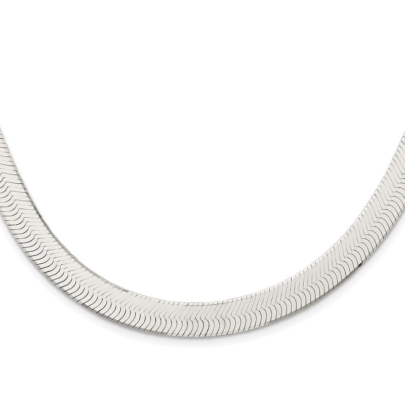 24 Inch Sterling Silver 10.5mm Magic Herringbone Chain Necklace