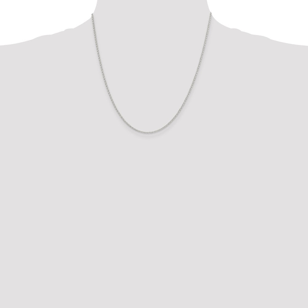20 Inch Sterling Silver 1.5mm Diamond-Cut Cable Chain Necklace