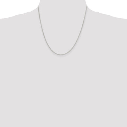 20 Inch Sterling Silver 1.5mm Diamond-Cut Cable Chain Necklace