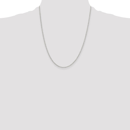 22 Inch Sterling Silver 1.5mm Diamond-Cut Cable Chain Necklace