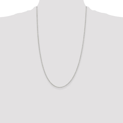 26 Inch Sterling Silver 1.5mm Diamond-Cut Cable Chain Necklace