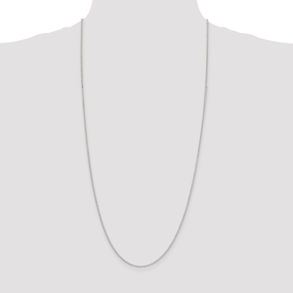 30 Inch Sterling Silver 1.5mm Diamond-Cut Cable Chain Necklace