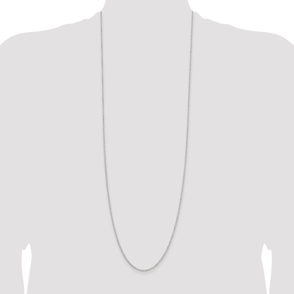 36 Inch Sterling Silver 1.5mm Diamond-Cut Cable Chain Necklace