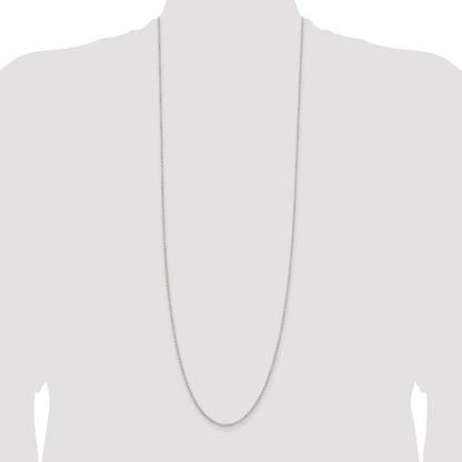 36 Inch Sterling Silver 1.5mm Diamond-Cut Cable Chain Necklace