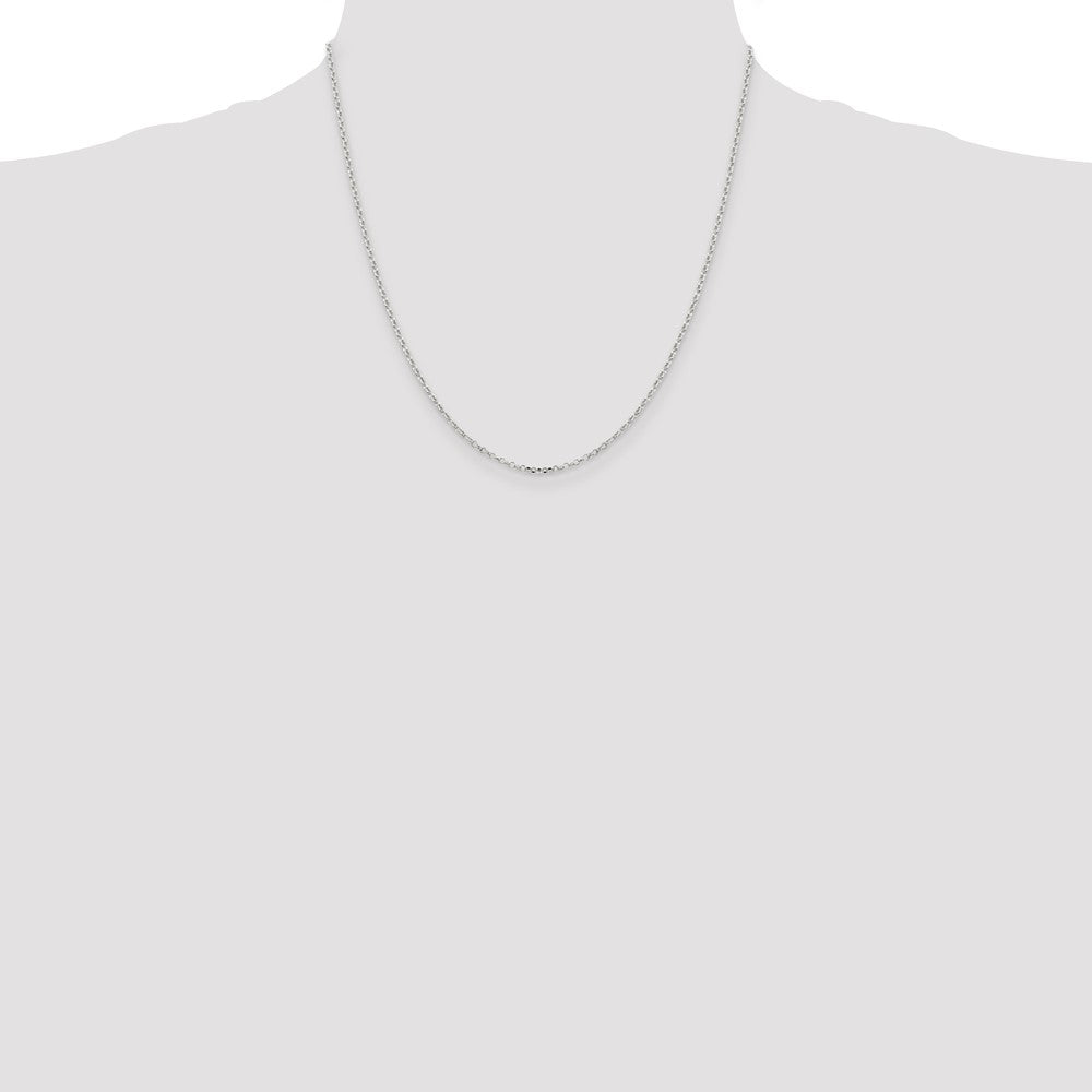 20 Inch Sterling Silver 1.75mm Diamond-Cut Cable Chain Necklace