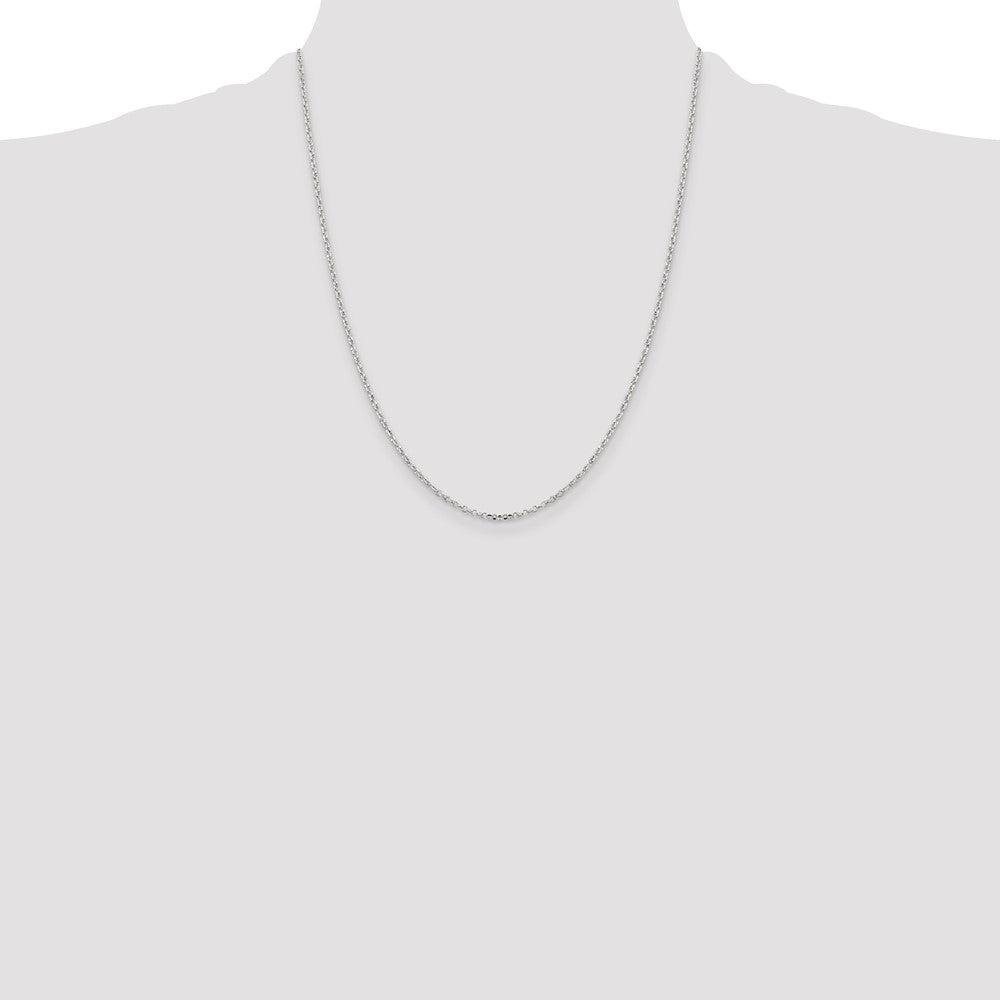 22 Inch Sterling Silver 1.75mm Diamond-Cut Cable Chain Necklace