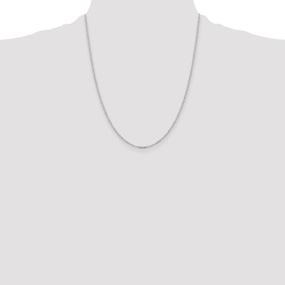 22 Inch Sterling Silver 1.75mm Diamond-Cut Cable Chain Necklace