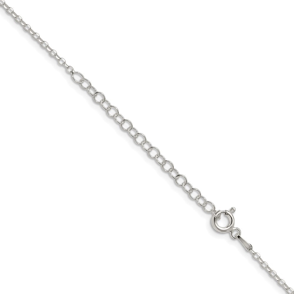 18 Inch Sterling Silver 1.75mm Diamond-Cut Cable Chain W/2In Ext.