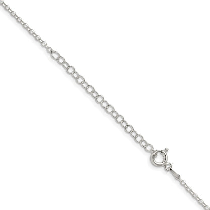 18 Inch Sterling Silver 1.75mm Diamond-Cut Cable Chain W/2In Ext.