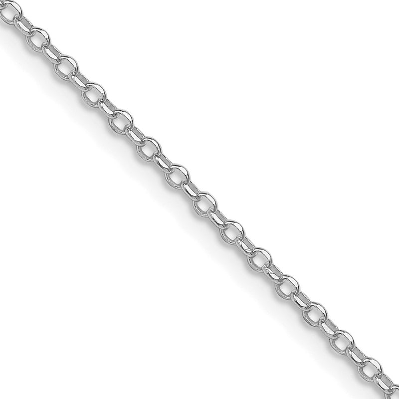 Sterling Silver Rhodium-Plated 1.75mm Diamond-Cut Rolo Cable Chain