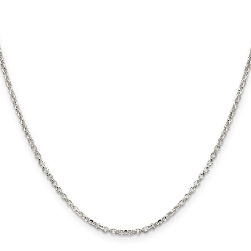 16 Inch Sterling Silver 2.2mm Diamond-Cut Cable Chain Necklace