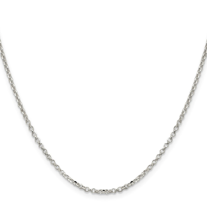 18 Inch Sterling Silver 2.2mm Diamond-Cut Cable Chain W/2In Ext.