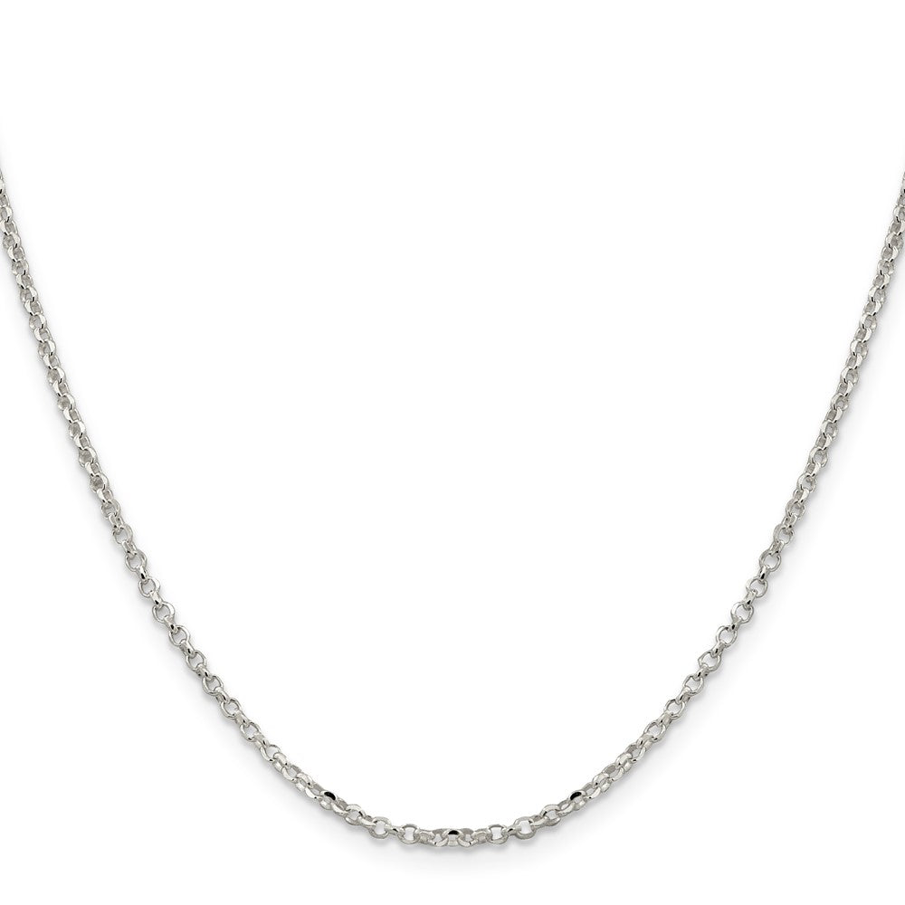 24 Inch Sterling Silver 2.2mm Diamond-Cut Cable Chain Necklace