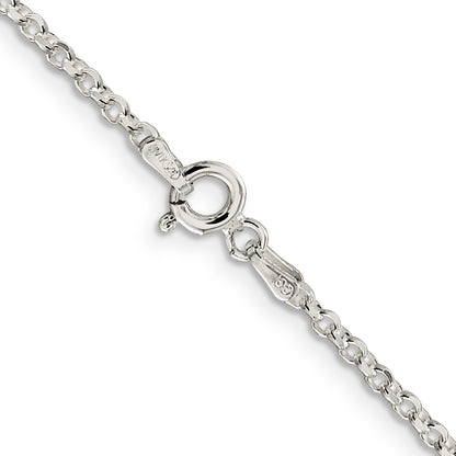 16 Inch Sterling Silver 2.2mm Diamond-Cut Cable Chain Necklace