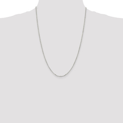 24 Inch Sterling Silver 2.2mm Diamond-Cut Cable Chain Necklace