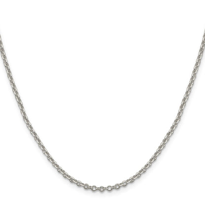20 Inch Sterling Silver 2.6mm Diamond-Cut Cable Chain Necklace