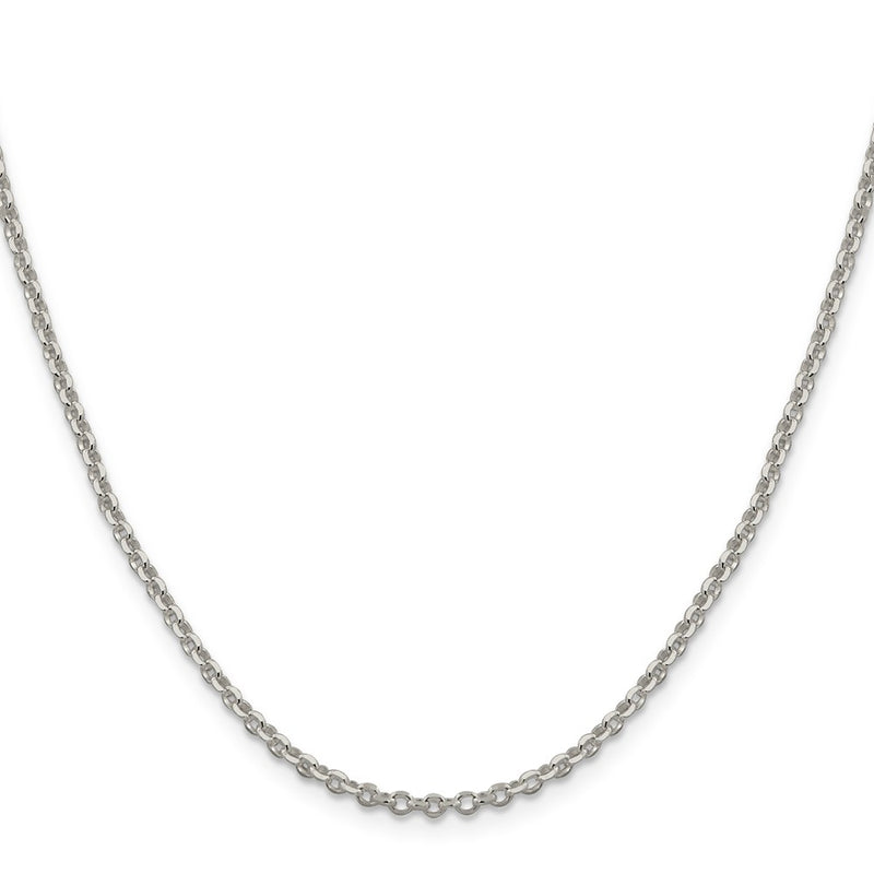 26 Inch Sterling Silver 2.6mm Diamond-Cut Cable Chain Necklace