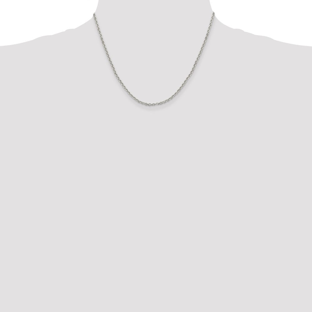 18 Inch Sterling Silver 2.6mm Diamond-Cut Cable Chain Necklace