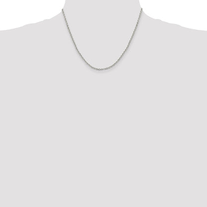 18 Inch Sterling Silver 2.6mm Diamond-Cut Cable Chain Necklace