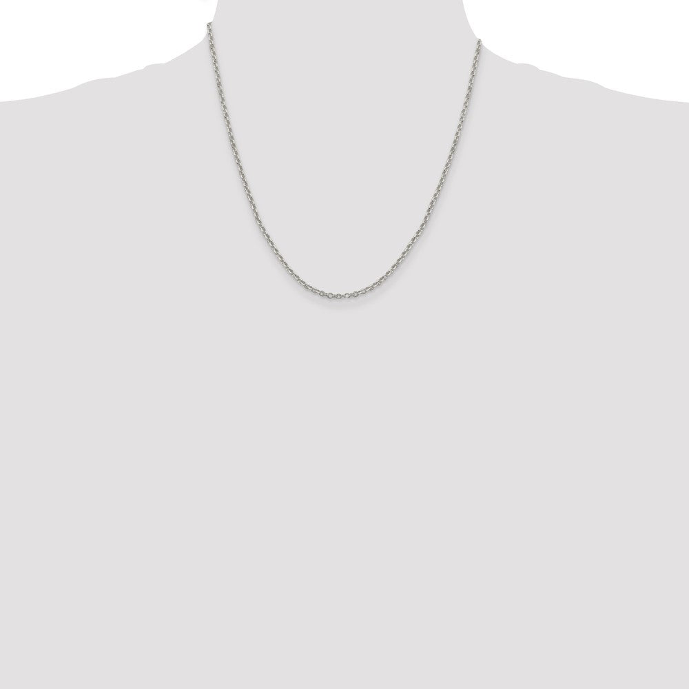 20 Inch Sterling Silver 2.6mm Diamond-Cut Cable Chain Necklace