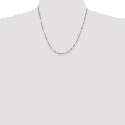 20 Inch Sterling Silver 2.6mm Diamond-Cut Cable Chain Necklace