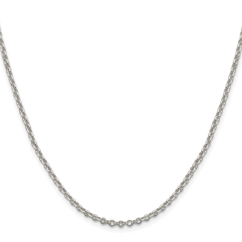 Sterling Silver Rhodium-Plated 2.6mm Diamond-Cut Rolo Cable Chain