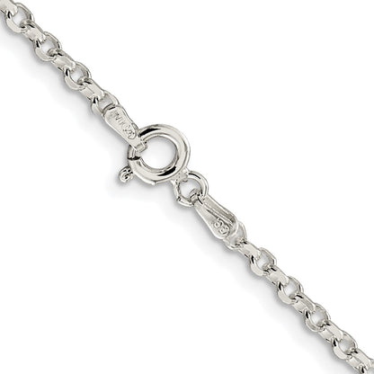 Sterling Silver Rhodium-Plated 2.6mm Diamond-Cut Rolo Cable Chain