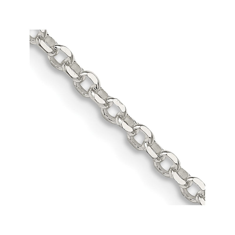 18 Inch Sterling Silver 2.6mm Diamond-Cut Cable Chain W/2In Ext.