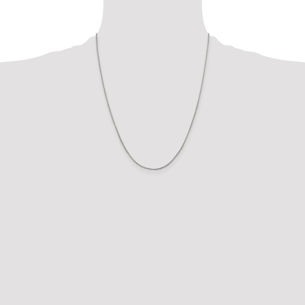 22 Inch Sterling Silver 1mm Round Box Chain Necklace