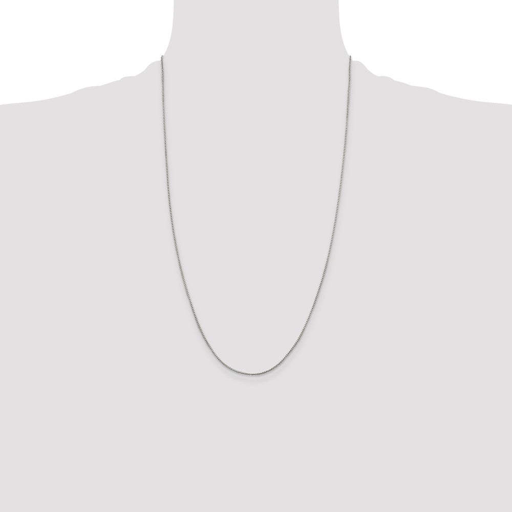 26 Inch Sterling Silver 1mm Round Box Chain Necklace