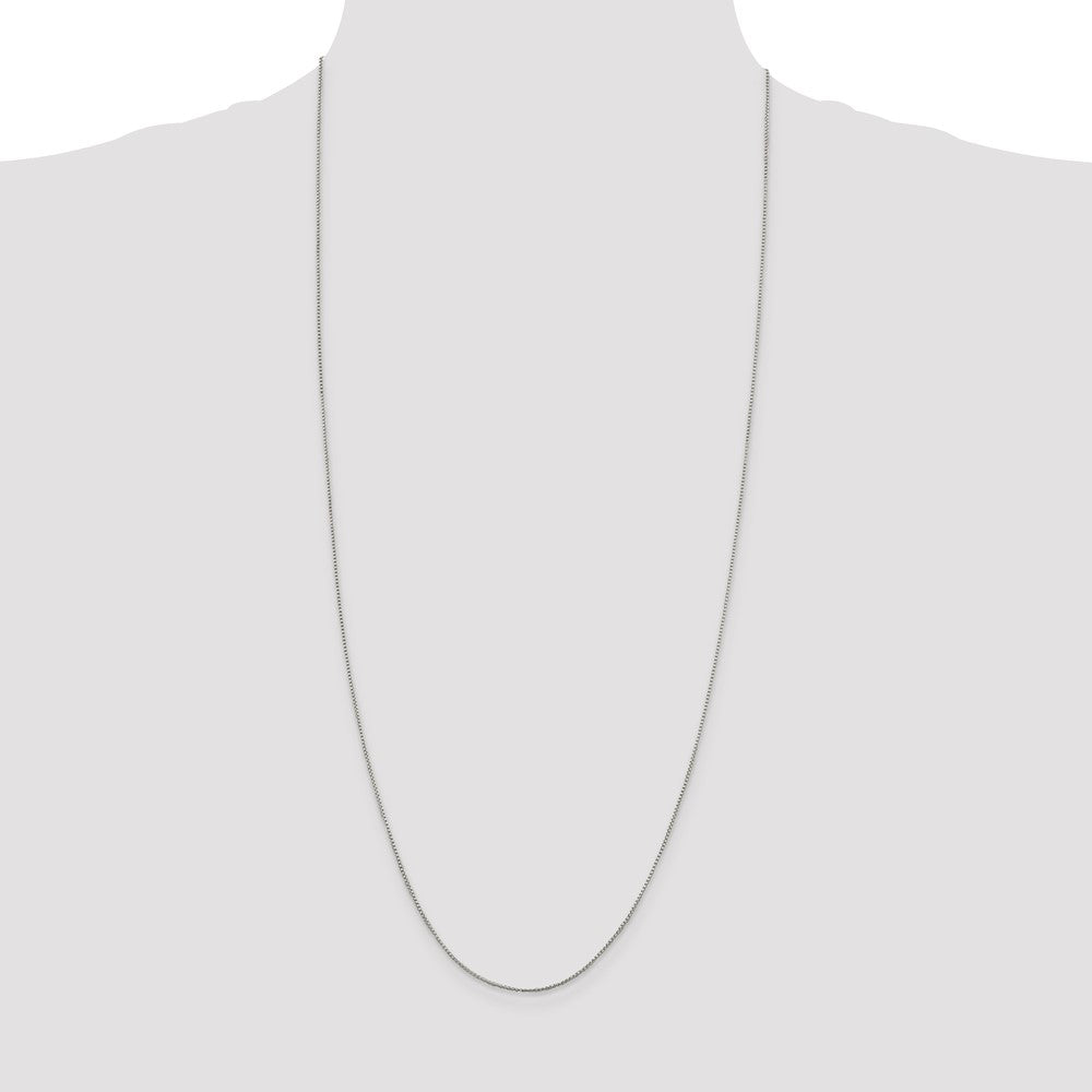 30 Inch Sterling Silver 1mm Round Box Chain Necklace