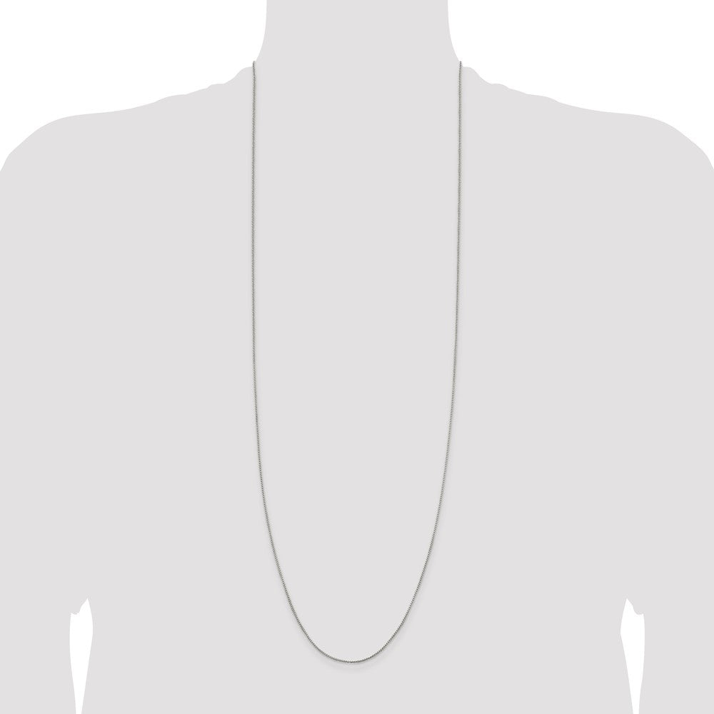 36 Inch Sterling Silver 1mm Round Box Chain Necklace